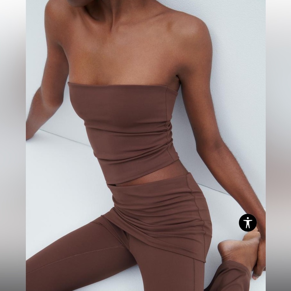 Chocolate brown Zara tube top worn once